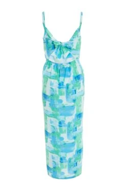 Blue Brush Stroke Midaxi Dress -Dazzle Dresses 00100038479 ZB