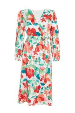 Multicoloured Tropical Midi Dress