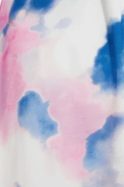 Blue Satin Asymmetric Hem Midi Dress -Dazzle Dresses 00100038640 ZS