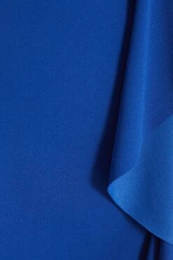 Blue Frill Wrap Midi Dress -Dazzle Dresses 00100038644 ZS