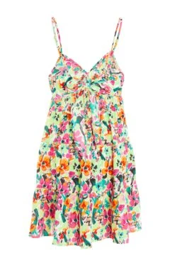 Multicoloured Floral Smock Dress -Dazzle Dresses 00100038654 ZB