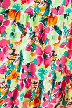 Multicoloured Floral Smock Dress -Dazzle Dresses 00100038654 ZS