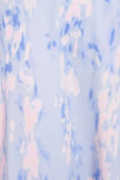 Blue Marble Print Halter Neck Maxi Dress -Dazzle Dresses 00100038774 ZS