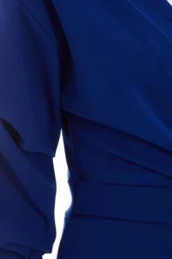 Royal Blue Wrap Tie Midi Dress -Dazzle Dresses 00100039356 ZS